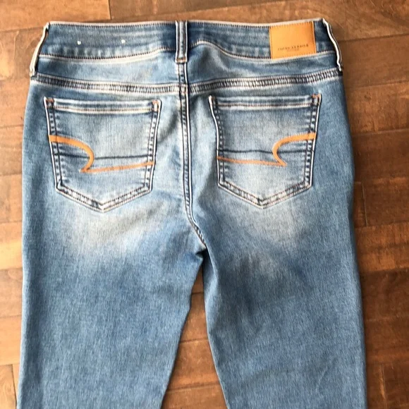American Eagle Outfitters Blue Super Stretch Skinny Jegging Size 4 - Picture 7 of 13